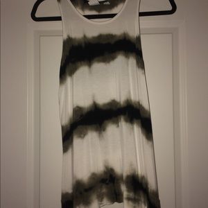 white, olive green and black tie died tank top